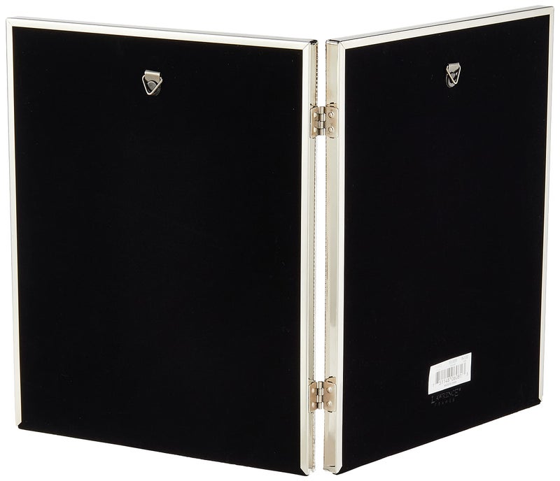 Lawrence Frames Lawrence 11680D 8-Inch x 10-Inch Metal Silver Hinged Double Picture Frame with Beads - Image 3